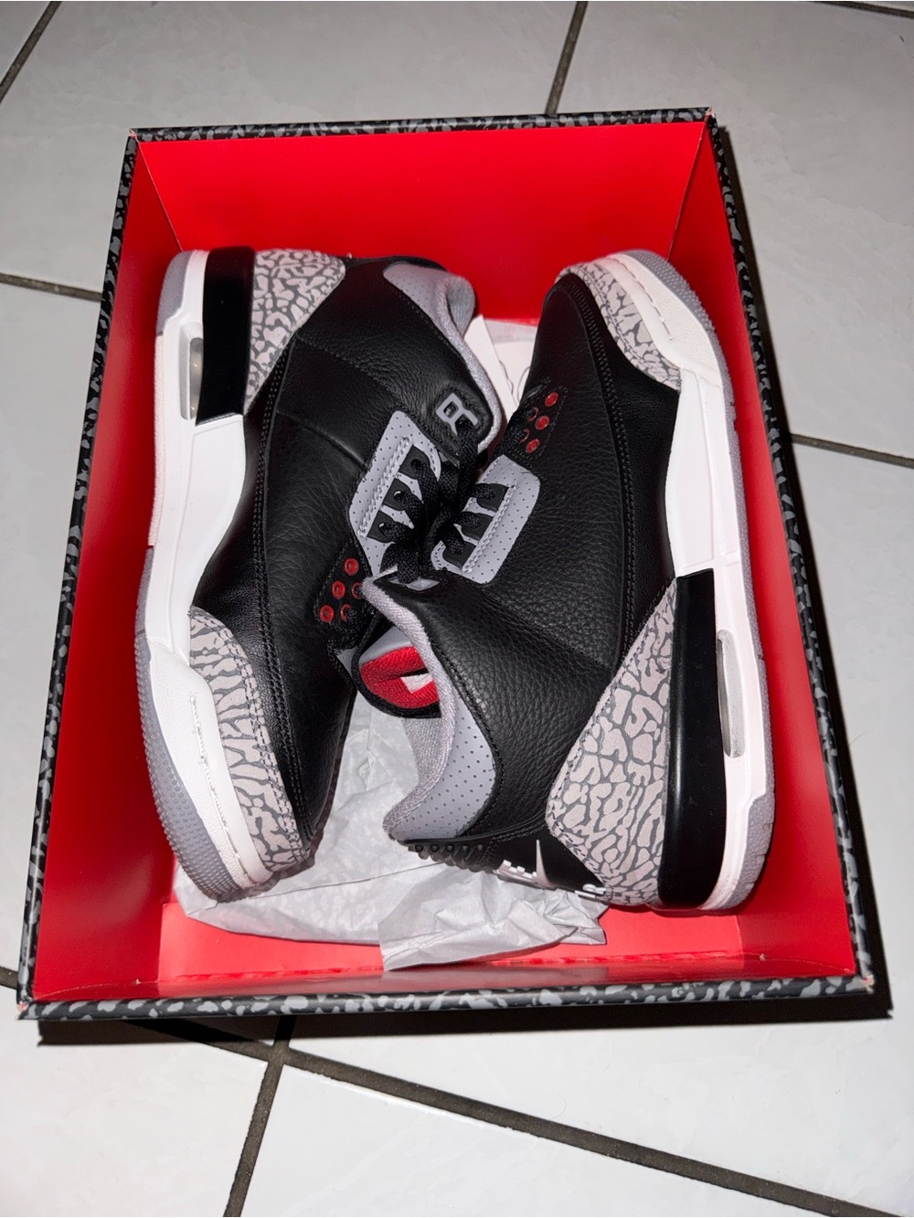 Nike Air Jordan 3 Men’s Sneakers - Black/Gray/Red